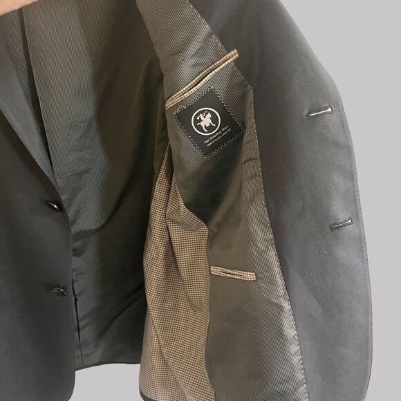 Vintage Hart Schaffner & Marx Dillards Mens Black Wool Blazer Lined Jacket USA - Picture 11 of 11